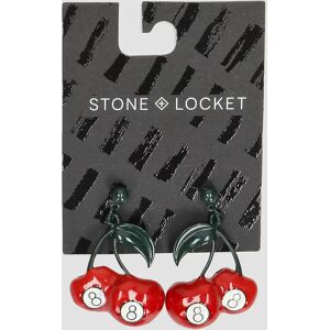 Stone and Locket Just 8 Cherries Earrings harmaa