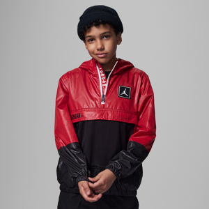 Jordan Half-Zip Windbreaker Older Kids' Jacket - Red L