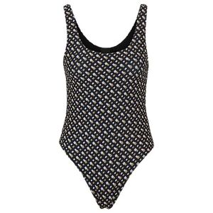Boss Low-back swimsuit with monogram pattern