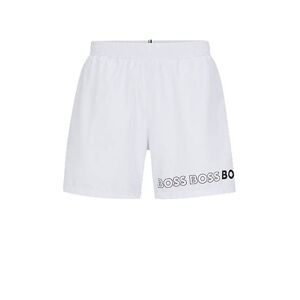 Boss Recycled-material swim shorts with repeat logos