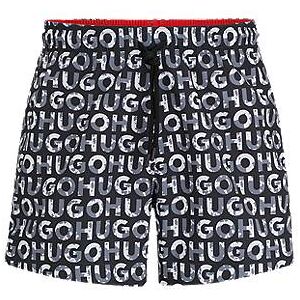 HUGO Recycled-material swim shorts with logo print