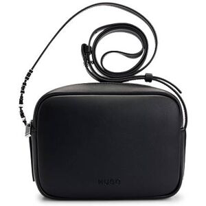 HUGO Faux-leather crossbody bag with logo-trimmed strap