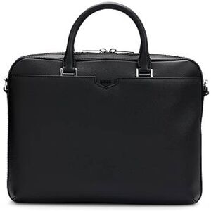 Boss Zipped document case in leather with detachable inner pouch