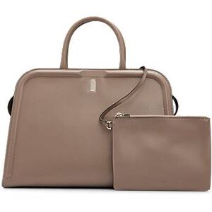 Boss Leather tote bag with detachable pouch