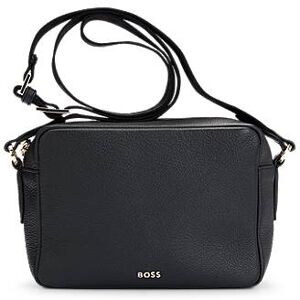 Boss Pebbled-leather crossbody bag with logo lettering