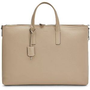 Boss Leather holdall with detachable keyholder and two-way zip