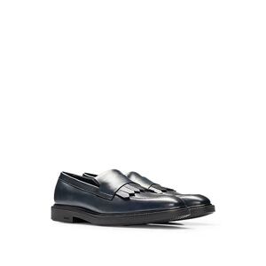 Boss Apron-toe loafers in leather with fringe trim