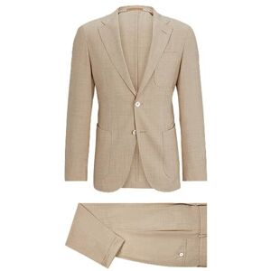 Boss Slim-fit suit in melange virgin wool and silk