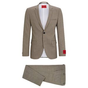 HUGO Extra-slim-fit suit in patterned wool-blend canvas