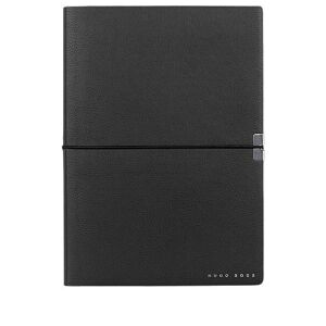 Boss A5 notebook in black faux leather with elasticated band