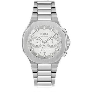 Boss Vertically brushed chronograph watch with tapered-link bracelet