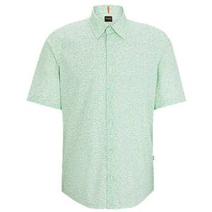 Boss Regular-fit shirt in printed cotton poplin