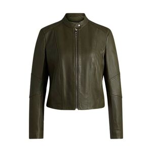 Boss Regular-fit jacket in grained leather