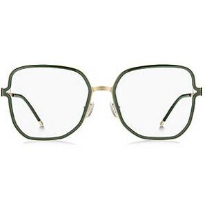 Boss Green optical frames with forked temples and branded chain