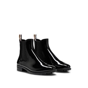 Boss Glossy Chelsea-style rain boots with branded trim
