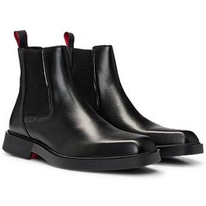 HUGO Nappa-leather Chelsea boots with logo detail