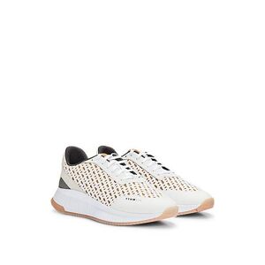 Boss TTNM EVO monogram-mesh lace-up trainers with suede trims