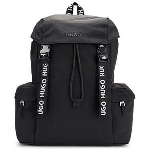 HUGO Flap-closure backpack with branded webbing