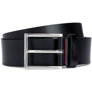 HUGO Leather belt with logo-stamped keeper