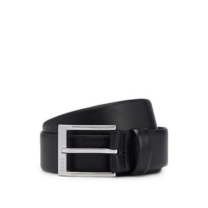 Boss Italian-leather belt with silver-toned buckle