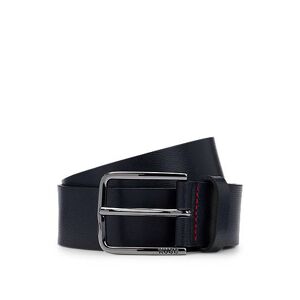 HUGO Grained-leather belt with logo buckle