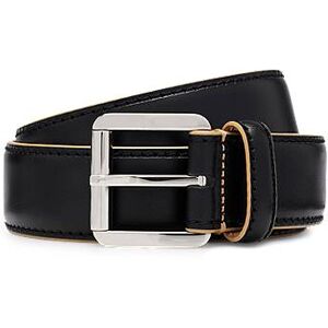 Boss Italian-leather belt with contrast edges and stitching