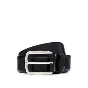 Boss Italian-leather belt with contrast stitching