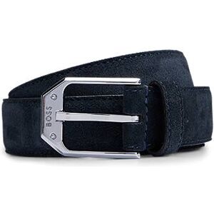 Boss Italian-made suede belt with angular branded buckle