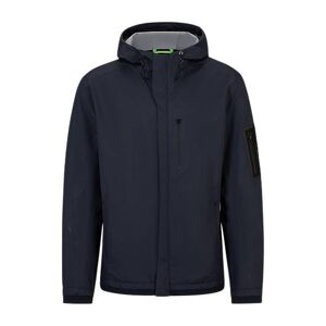 Water-repellent hooded jacket with debossed details