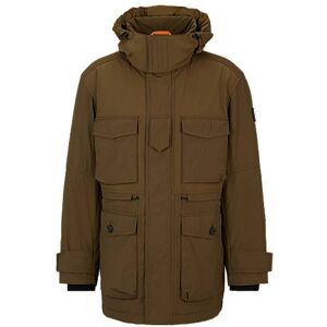 Boss Mixed-material hooded jacket with water-repellent finish