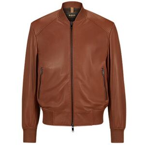 Boss Regular-fit bomber jacket in sheepskin leather