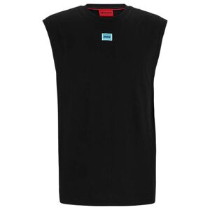 HUGO Sleeveless cotton-jersey T-shirt with logo label