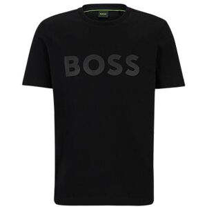 Boss Cotton-jersey T-shirt with decorative reflective hologram logo