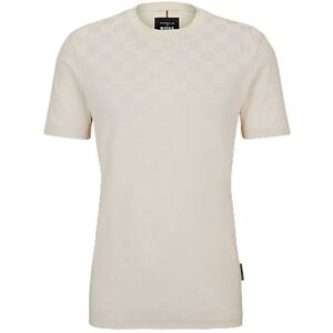 Porsche x BOSS mercerised-cotton T-shirt with check jacquard