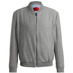 HUGO Slim-fit jacket in linen-look material