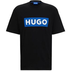 HUGO Cotton-jersey T-shirt with blue logo