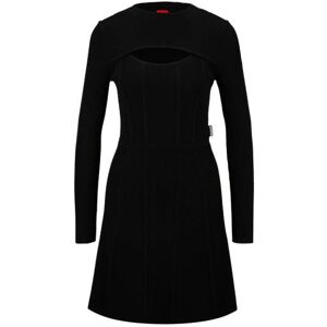 HUGO Fit-and-flare dress with cut-out detail