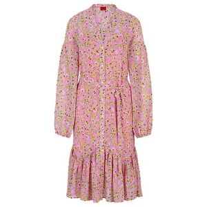 HUGO Floral-print dress with voluminous sleeves