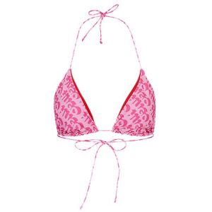 HUGO Triangle bikini top with repeat logo print