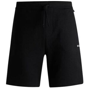 Boss Waffle-structured pyjama shorts with embroidered logo