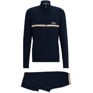 Boss Stretch-cotton loungewear set with signature stripes and logos