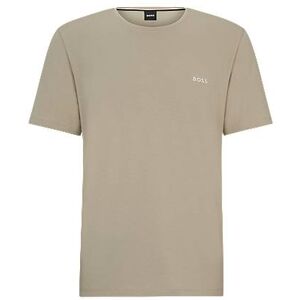 Boss Stretch-cotton T-shirt with embroidered logo