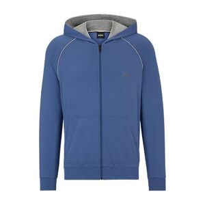 Boss Zip-up hoodie in stretch cotton with contrast logo