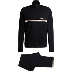 Boss Stretch-cotton regular-fit tracksuit with signature details