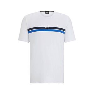 Boss Logo-stripe pyjama T-shirt in stretch-cotton jersey