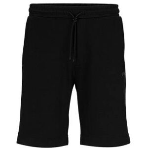 Boss Mixed-material regular-fit shorts with curved logo