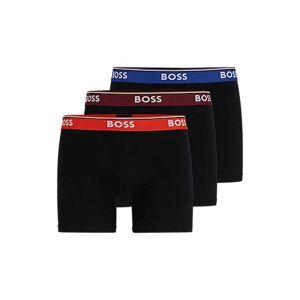 Boss Triple-pack of stretch-cotton boxer briefs with logo waistbands