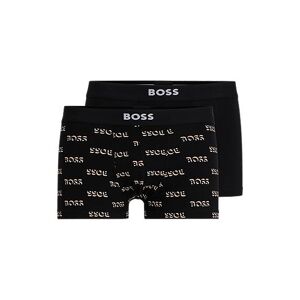 Boss Two-pack of stretch-cotton trunks with logo waistbands