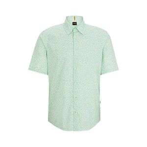 Boss Regular-fit shirt in printed cotton poplin