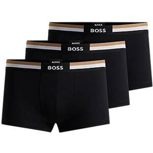 Boss Three-pack of cotton-blend trunks with signature waistbands